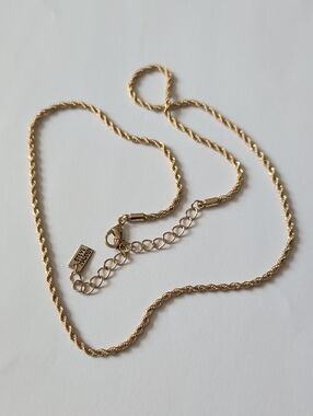 Steve Madden Gold Twisted Rope Necklace with Branded Tag